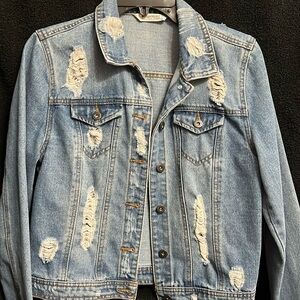 Highway Jeans Distressed Jean Jacket size medium
